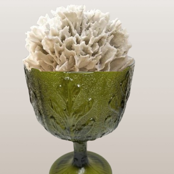 Vintage, FTD Green Glass, Vase, Planter,  Khaki, Olive Green - Picture 5 of 7